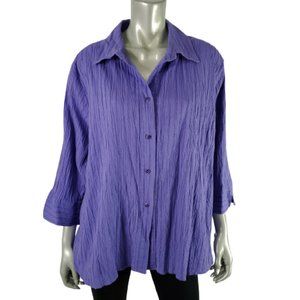 Coldwater Creek Womens Crinkle Top Plus Size 3X